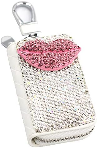Bling Car Key Holder Leather Auto Key Case Car Leather Holder Cover Case with Bling Rhinestones image 5
