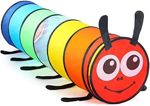 Kids Play Tunnel for Toddlers, Colorful Pop Up Crawl Through Tunnel Play Tent for Infant Baby or Dog Cat Pets with Breathable Mesh, Collapsible Gift for Boy and Girl Games Indoor and Outdoor Toys