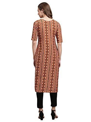 Image of Pinkmint Women's Crepe Black Color Floral Printed Straight Kurti(MD-530349)