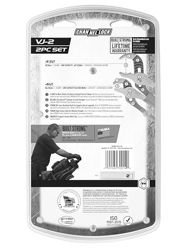 Channellock Conjunto de alicate de lingueta e ranhura VJ-2 V-Jaw, 2 peças