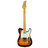 Censtar Relic electric guitars,Classic T Style with ELM Body and Maple Neck,Bone Nut,6 Strings Relic