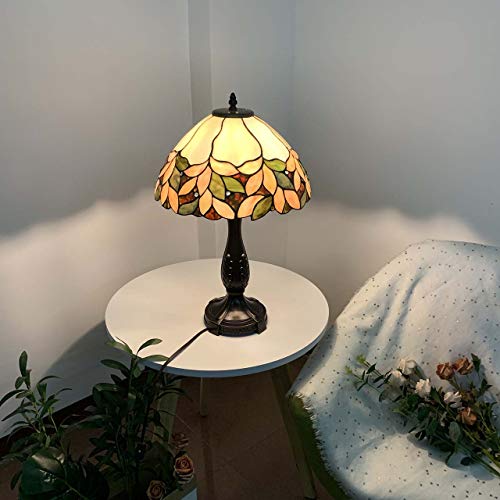 Bieye L10805 Pink Wisteria Tiffany Style Stained Glass Table Lamp, 14" W x 22.5" H by Bieye - Used condition - Image 3