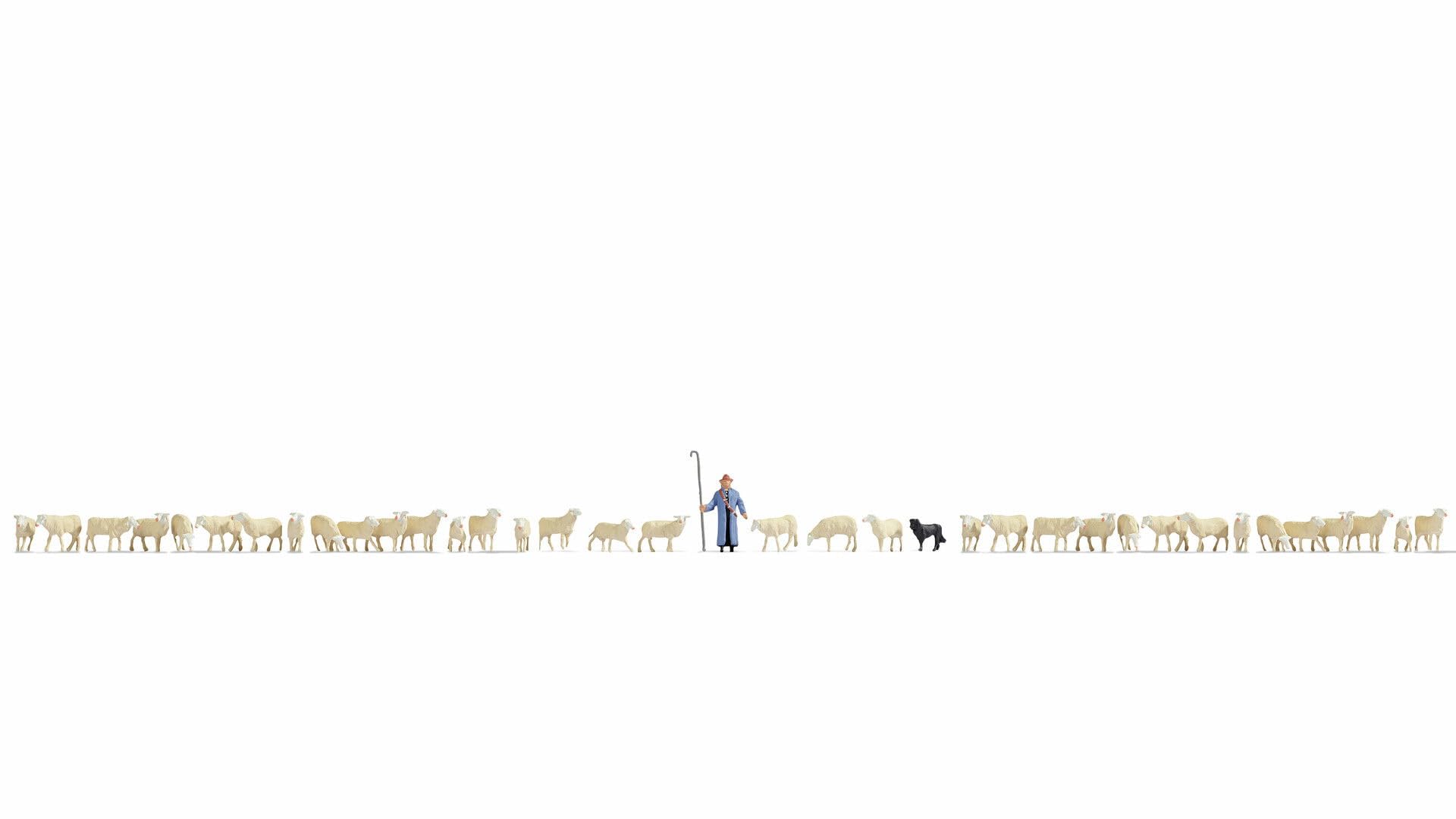 Noch Sheep & Shepherd XL Figure Set HO Gauge N16162, Mehrfarbig, Large