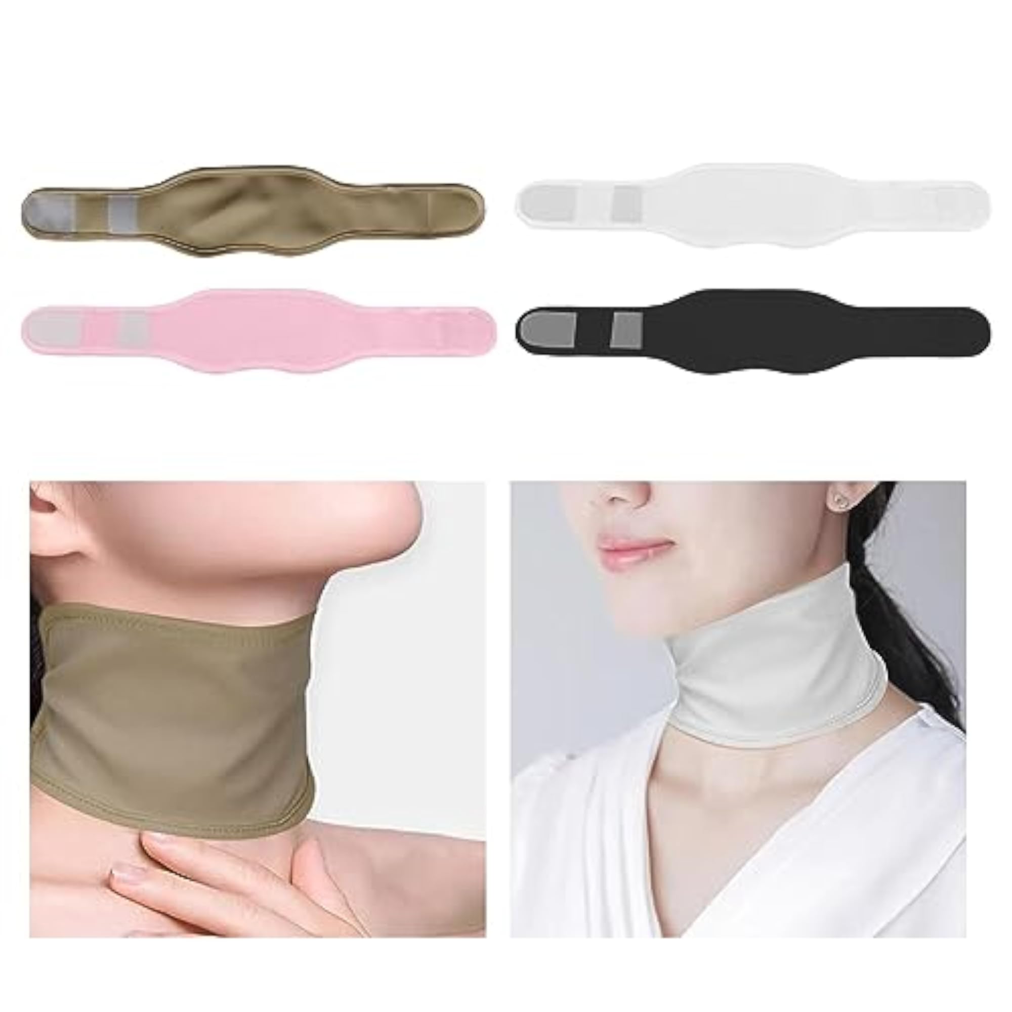 Castor Oil Neck Pack Wrap Cover, Adjustable Design, Khaki