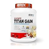 ERIX NUTRICION | TITAN GAINER 3KG (VAINILLA) | Proteína en Polvo Alta en Calorías | Ganar Masa, Peso y Recuperación Muscular Nutrición de Entrenamiento con Carbohidratos Complejos