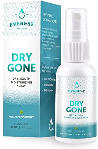 Natural Dry Mouth Moisturizing Spray – Dry Gone Throat Moisturizer Helps Provide Relief from Cotton Mouth with Neem, Peppermint Oil, & Herbal Extracts – Alcohol & Sugar Free Oral Treatment by Everest