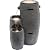 Alpine Corporation WTO120 Outdoor Cascading Look 3 Tiered Fire and Water Fountain with Adjustable Flame and LED Lights, 27" Tall, Gray