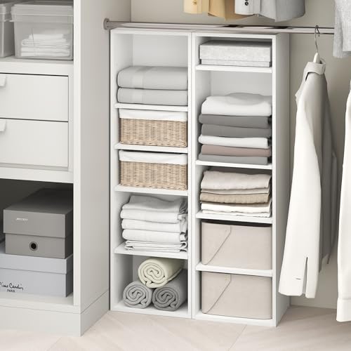 Image of Furinno PASIR 10-Tier Closet Organizers and Storage, Open Shelf, Storage Organizer, 12-Inch Width, for Closet, Bedroom, White