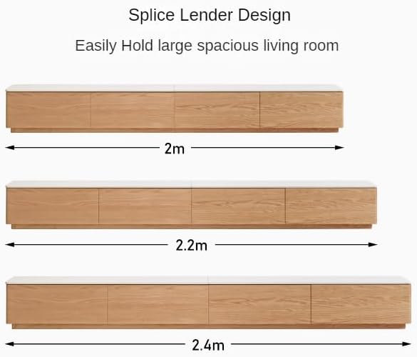 GVAwood Oak, Rubberwood Modern Rock Slab Floor TV Cabinet 78.9x13.9x11.0 inch / 200.4x35.4x28 cm/Natural Wood Color/Oak TV Cabinet Independent Model