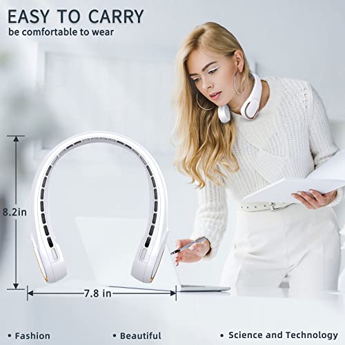 Neck Fan, Portable Fan Around Neck, 4000 Mah Battery Operated Wearable Personal Fan With Usb Rechargeable, 3 Wind Speed, Fast Cooling, Ultra Quiet, Bladeless, Headphone Design For Travel, Men Women #TOP5