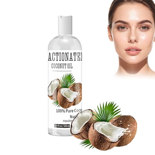 Virecose Aceite de Coco Líquido Puro 110ml, Aceite de Coco Fraccionado Natural para el Cabello y el Cuerpo
