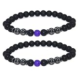 Tobillera de obsidiana negra antisudor, joyería para hombres y mujeres (2