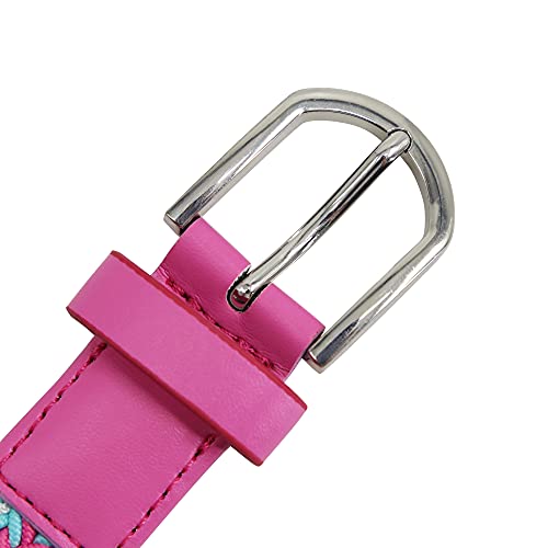 AnJuHoPa Mehrfarbiger elastischer Gürtel für Jungen und Mädchen 2,5 cm breit und 80 cm lang modisch und langlebig einfach zu bedienen Weiß Blau Pink