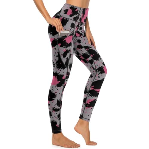 Leggings de yoga anti-glisse taille haute galbant imprimé léopard S