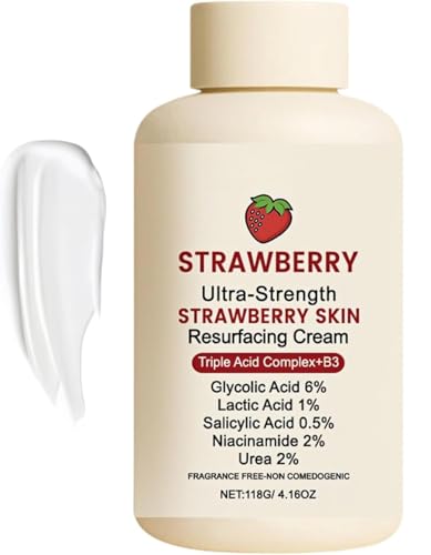 Strawberry Skin Resurfacing Cream, Ultra Strength Exfoliating Body Lotion for Rough & Bumpy Skin, Improves Skins Tone, Texture, Smooth and Hydrating, for All Skins (1PCS)