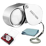 Jeweler's Loupe, 20×21mm Mini Jeweler Eye Loupe, Runch Professional Pocket Microscope Set