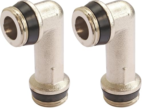 SOMATHERM FOR YOU - SOMATHERM FOR YOU, Coude réversible double M1/2 (15x21) en laiton nickelé avec joints coniques intégrés, étanchéité automatique, idéal pour raccordement de robinet thermostatique (Lot de 2)