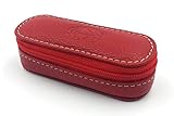  FJR-ArtPiel - Funda de pintalabios con espejo Piel Ubrique - Alta Calidad - Rojo