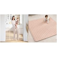 Baby Safety Gate and Square Kids Play Mat Bundled by Comfy Cubs