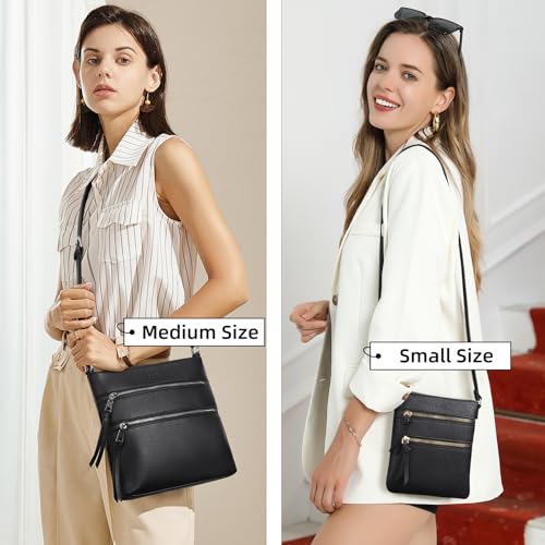 Image of CLUCI Crossbody Purses for Women, Medium Size Zipper Pocket Adjustable Strap, Soft Leather Women's Shoulder Handbags