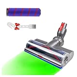 Dxyue Piezas de repuesto de cabezal de cepillo compatibles con aspiradoras Dyson V7 V8 V10 V11 V15 G5, cepillo de suelo, cabezal de succión ajustable de repuesto con luz verde LED para parquet, suelos