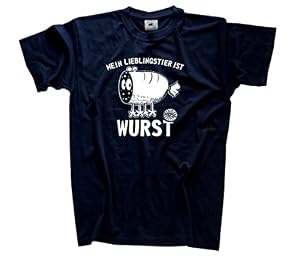 Mein Lieblingstier ist Wurst - Fleischer Metzger Tofu T-Shirt Navy XXXL Klassisch Kurzarm Rundhals