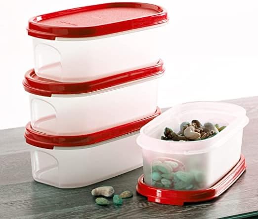 Miniatura 2 de Tupperware. MM Oval #1 contenedores 16.9 fl oz juego de 4 piezas - Rojo (Tup)