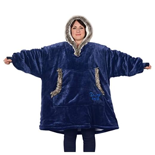 Snug Rug "The Eskimo" Filt med huva, supermjuk och varm, högkvalitativ sherpa-fleece, överdimensionerad storlek, för vuxna, en storlek, unisex, huvtröja för män och kvinnor.