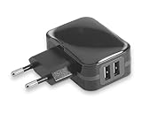 Watio Wave USB-Ladegerät für die Reise, mit 2 Anschlüssen, 3,4 A, Schwarz, effizient und kompakt zum schnellen Laden von mobilen Geräten