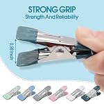 Clothes Pins Heavy Duty 30 Pack, 2.17 Inch Metal Chip Clips, Clothespins for Photo Drying Clothesline Laundry Sock, Bag Clips for Food Kitchen Stainless Steel with Rubber, 6 Colors - Image 3