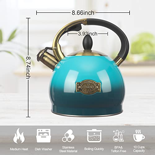 3Quart Whistling Tea Kettle Classic Teapot Stainless Steel Teakettle With Cool Grip For Stovetop #TOP5