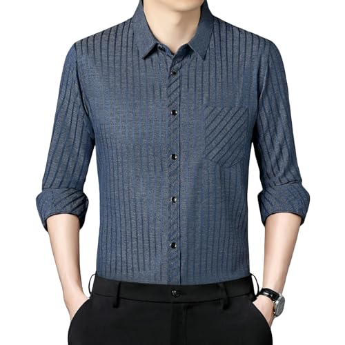 Chemise en soie de mûrier homme haut de gamme à rayures pour le bureau