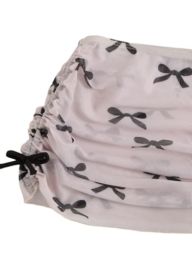 Image of COZYEASE Girls' 3 Piece Set Floral Print Bikini Swimsuit with Drawstring Beach Skirt Cute Ruched Bathing Suit