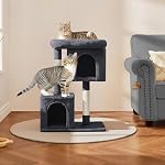 Yaheetech 33.5in Cat Tree Tower for Indoor Cats w/2 Cozy Plush Condos, Oversized Perch & Sisal Scratching Posts, Stable Cat Stand House for Large Cats & Pets