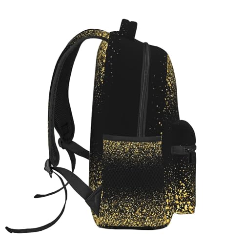 Gold Bling Shinning Lightweight Backpack Travel Casual Bags for Women or Men 15.7 Inches3
