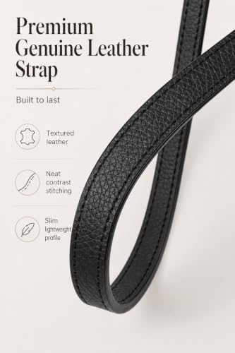 Image of Purse Organizer Insert & Leather Strap Conversion Kit Set, Compatible with Longchamp Le Pliage Mini Bag - Felt Inner Liner & Adjustable Shoulder Strap, Beige Insert & Black Strap