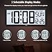 WallarGe Backlight Digital Wall Clock Battery Operated - with Temperature and Date 14.5'' Large Digital Wall Clock, Easy to Read and Set, Auto DST