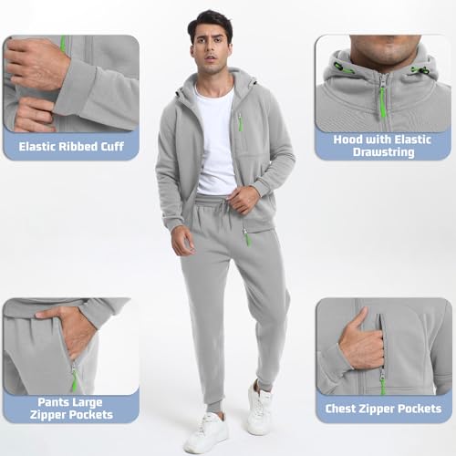 Men's Sweat Suits Jogging Tracksuit 2 Piece Set Casual Athletic Long Sleeve Hoodie Outfit4
