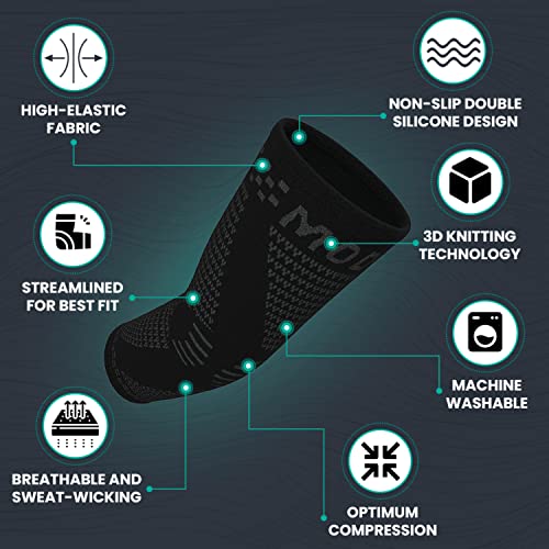 Modvel [2 Pack Elbow Brace - Compression Support Sleeve For Joint Pain Relief, Recovery, Tendonitis, Tennis & Golfer's Elbow - Workout & Weightlifting Arm Wrap - For Men & Women. (Black) #TOP4