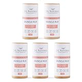 J&L Naturals Muscle Rub | Cream for Achy + Sore Muscles, Joints, Back, Knees, Shoulders | Soothing & Nourishing | Vegan, Sustainable, Cruelty Free, Natural, Made in US (5-Pack Bundle)