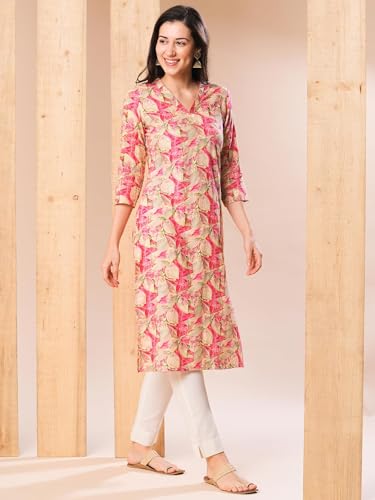 Image of Globus Women Kurta (3641556001 Pink S)