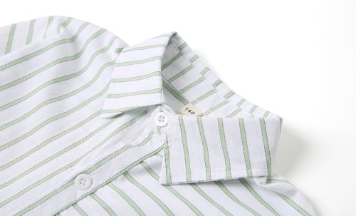 Image of LittleSpring Boys Button Down Long Sleeve Uniform Dress Shirts with Tie
