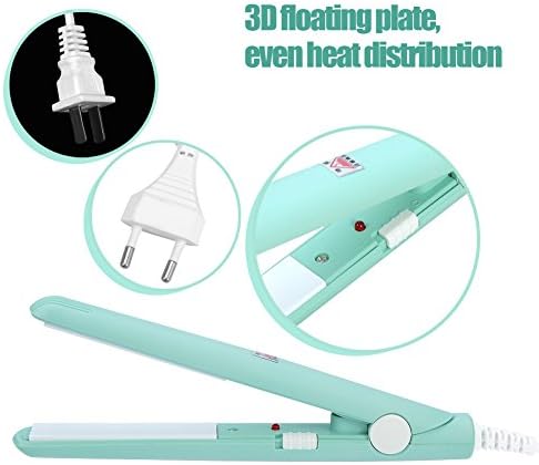 Miniatura 3 de Dioche Mini plancha plana 2 en 1, mini plancha de pelo de 4 colores, plancha plana de cerámica turmalina, rizador de calefacción para salón