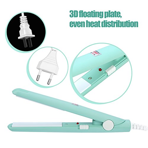 Miniatura 3 de Dioche Mini plancha plana 2 en 1, mini plancha de pelo de 4 colores, plancha plana de cerámica turmalina, rizador de calefacción para salón