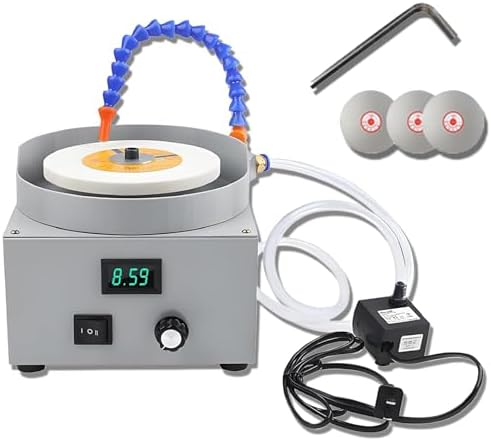 Electric Bench Sander, Knife Sharpening Machine, Adjustable Speed 0-2000rpm, Includes 80 Mesh Grinding Wheel and 3 Diamond Discs for Scissors and Metal Working
