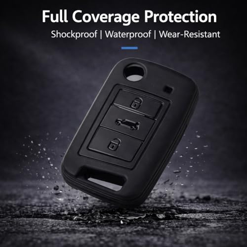 Image of JVCV Soft TPU Cover Compatible with Skoda Kushaq Taigun Tiguan Virtus Octavia Kodiaq Superb Folding Key | Scratch-Resistant Protective Case (2 Pack - Matte Black)