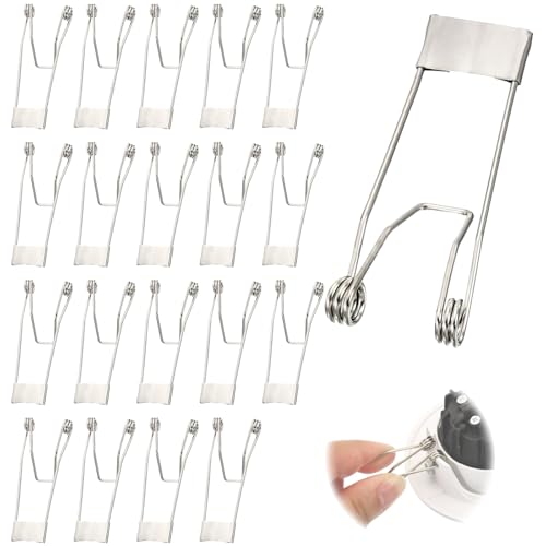 Jiavlyx 20 Piezas Empotrada Luz Resorte Clips, 60 * 20mm Seguridad Abrazaderas Para Techo Lámpara, Clip De Resorte De Lámpara, Para La Mayoría De Focos LED Empotrados Bombilla
