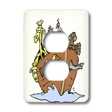 Arche de Noé avec animaux - Plaque murale décorative double prise