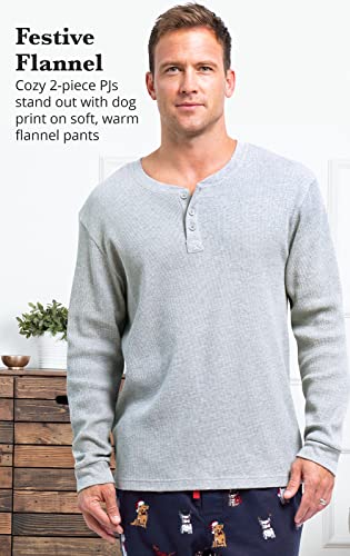 PajamaGram Christmas Pajamas Men - PJ for Men, Navy, LG3