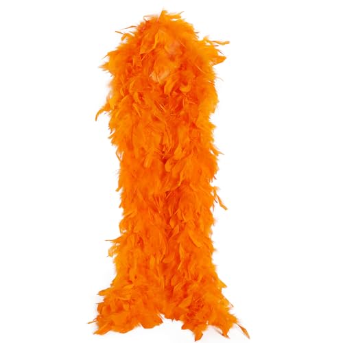 THARAHT Orange Chandelle Turkey Feather Boa 2 Yards 38g for DIY Craft Home Dancing Wedding Party Halloween Costume Decoration Feather Boa